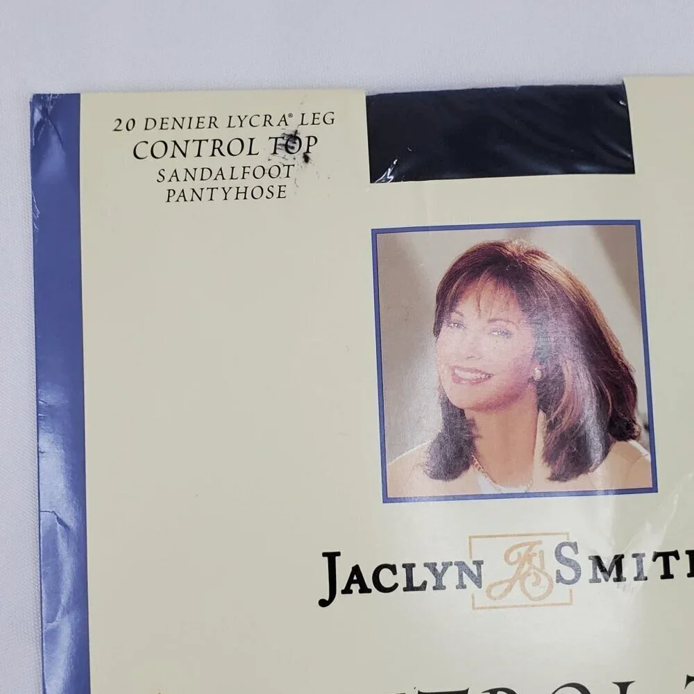 VTG Jaclyn Smith Navy Control Top Pantyhose Size A 20 Denier Sandalfoot